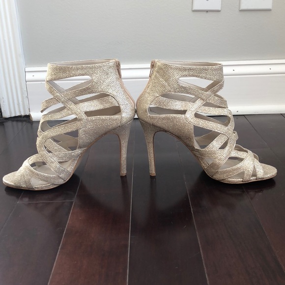 ALDO Sparkly Light Gold High Heels - Picture 2 of 8